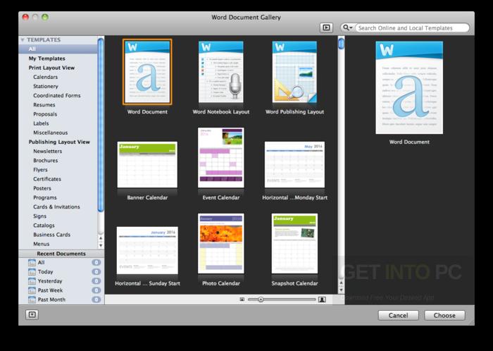 microsoft office 2011 for mac templates
