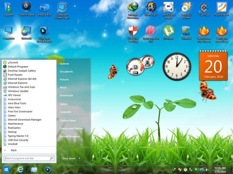 Windows 7 Aero Blue Lite Edition 2016 32 Bit Free Download