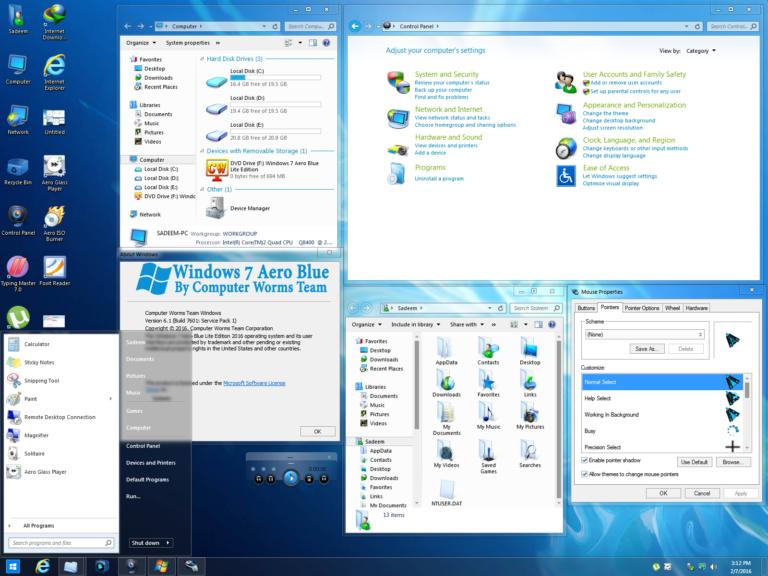 Windows 7 Aero Blue Lite Edition 2016 32 Bit Product Key