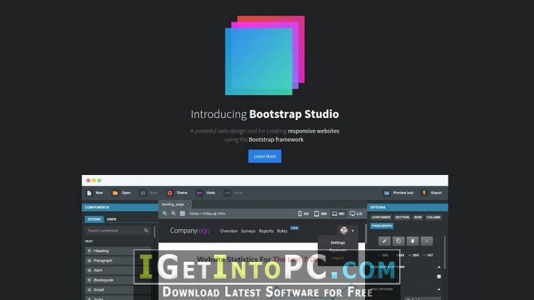 Bootstrap Studio 6.4.2 for windows download