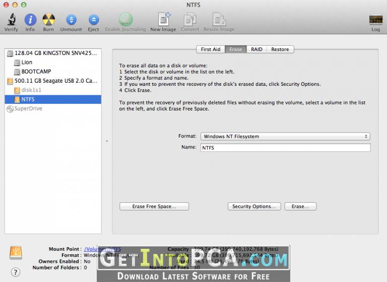 ntfs for mac seagate for free