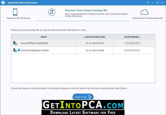 syncios data recovery registration