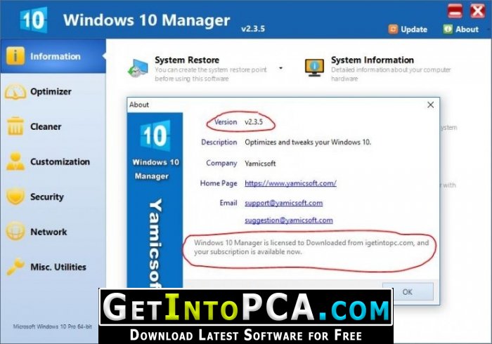 instal the new Windows 10 Manager 3.8.2