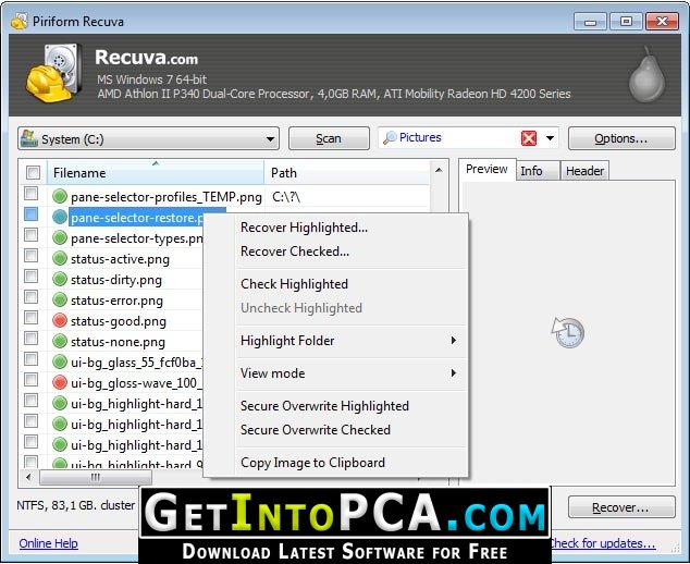 Recuva Professional 1.53.2096 for ipod download