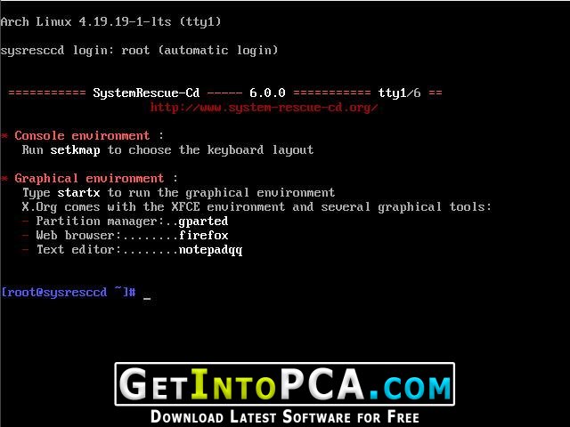 SystemRescueCd 10.02 free instal